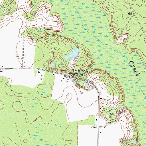 Topographic Map of Holton Cemetery, GA