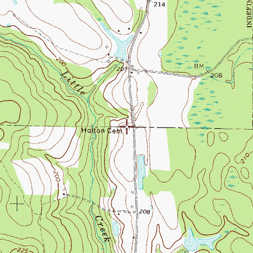 Topographic Map of Holton Cemetery, GA