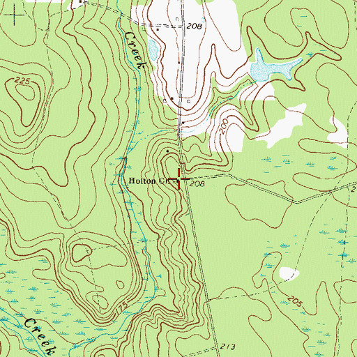 Topographic Map of Holton Church, GA
