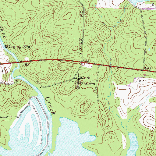 Topographic Map of Holy Grove Church, GA