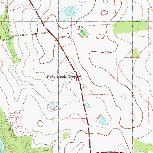Topographic Map of Holy Neck School, GA