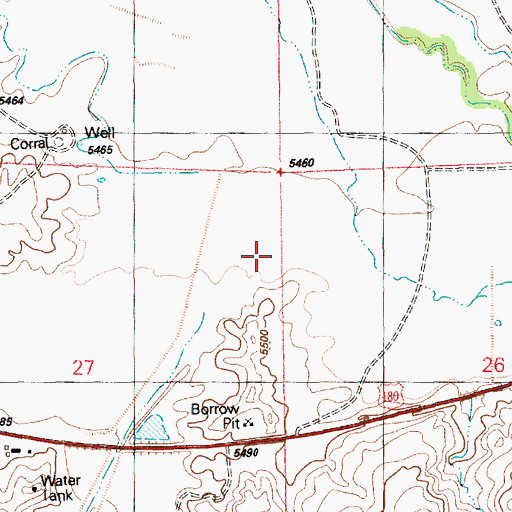 Topographic Map of Concho Creek, AZ