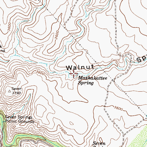 Topographic Map of Mashakattee Spring, AZ