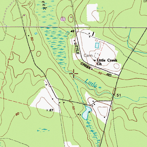 Topographic Map of Honey Camp Branch, GA