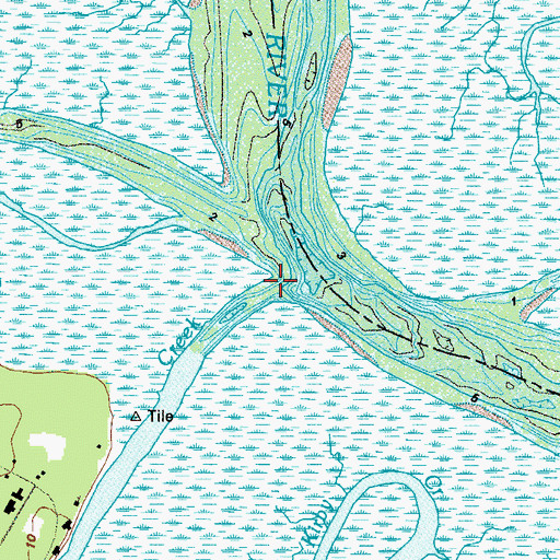 Topographic Map of Honey Creek, GA