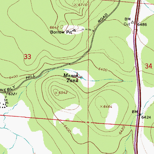 Topographic Map of Mason Tank, AZ