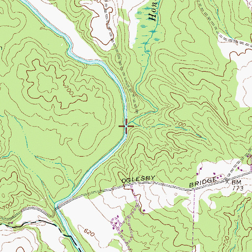 Topographic Map of Honey Creek, GA