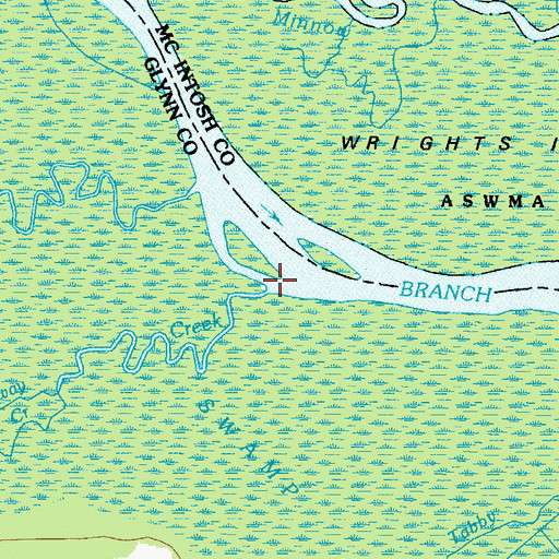 Topographic Map of Honeygall Creek, GA