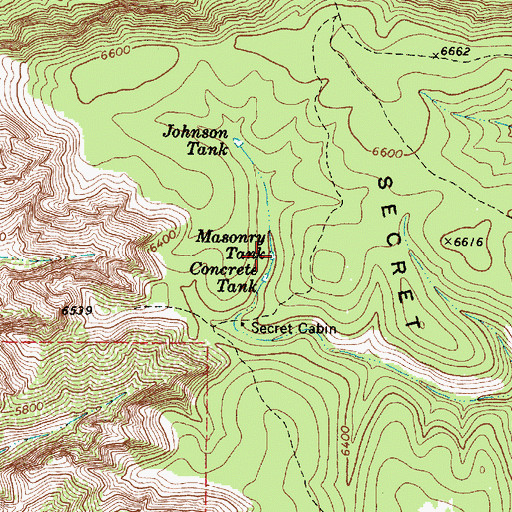 Topographic Map of Masonry Tank, AZ