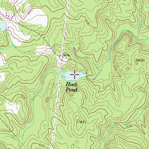Topographic Map of Hook Pond, GA