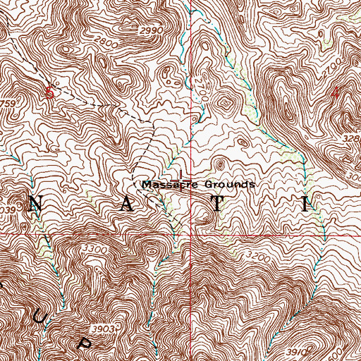 Topographic Map of Massacre Grounds, AZ