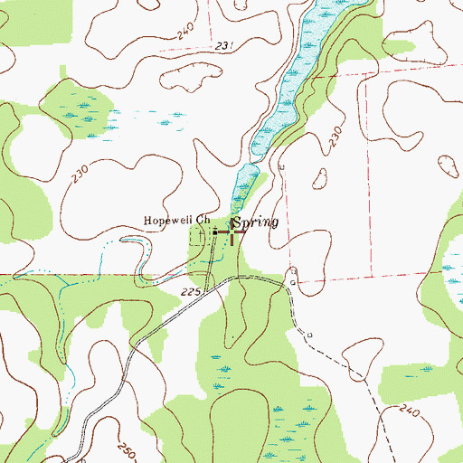 Topographic Map of Hopewell Church, GA