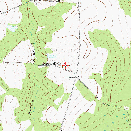 Topographic Map of Hopewell Church, GA