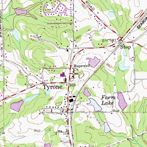 Topographic Map of Hopewell Church, GA