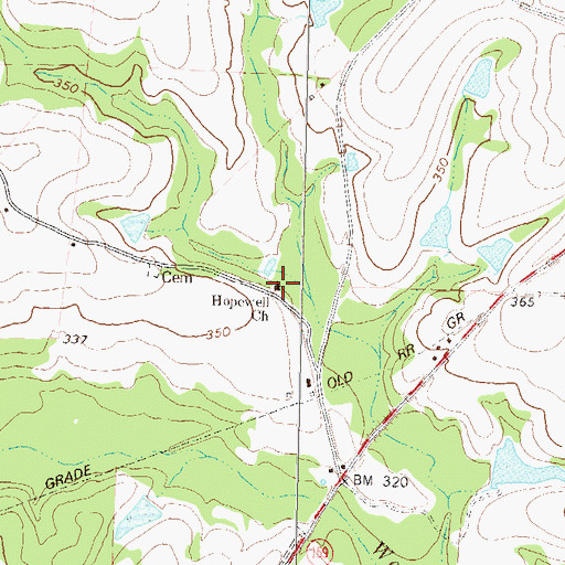 Topographic Map of Hopewell Church, GA