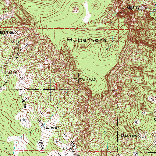 Topographic Map of Matterhorn, AZ