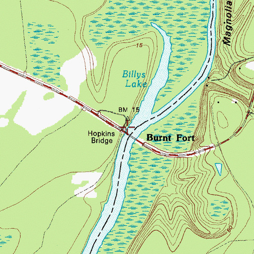 Topographic Map of Hopkins Bridge, GA