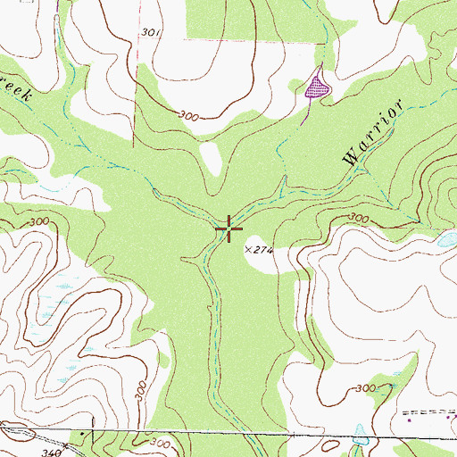 Topographic Map of Horse Creek, GA