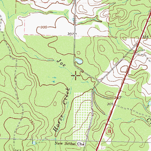 Topographic Map of Horse Creek, GA