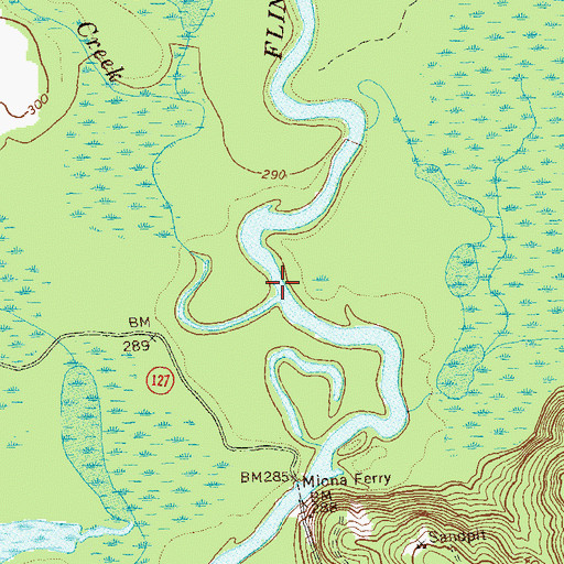 Topographic Map of Horse Creek, GA