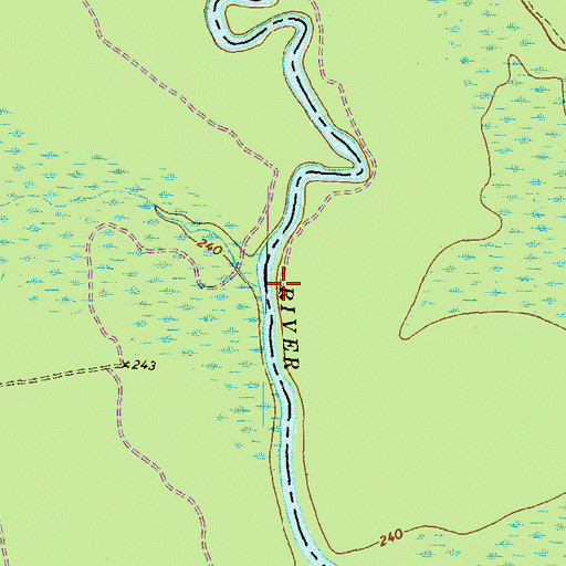 Topographic Map of Horse Creek, GA