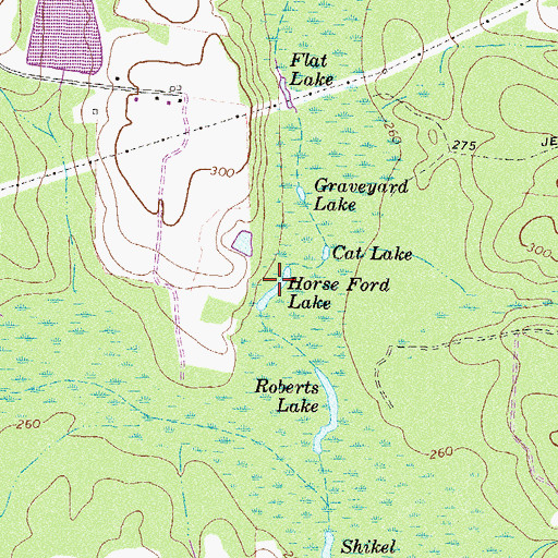 Topographic Map of Horse Ford Lake, GA