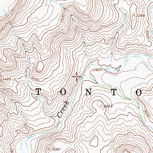 Topographic Map of Mattys Fork, AZ