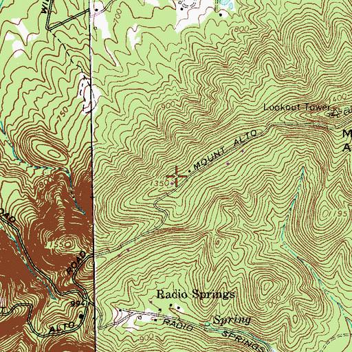 Topographic Map of Horseleg Mountain, GA