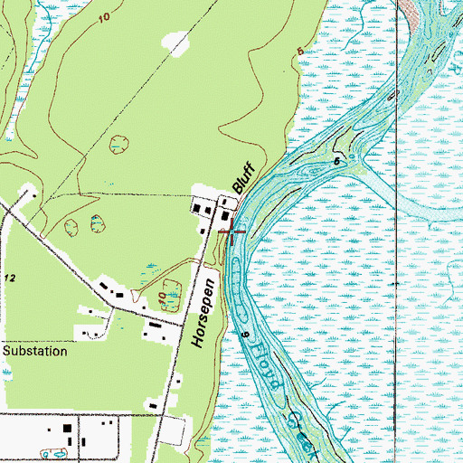 Topographic Map of Horsepen Bluff, GA