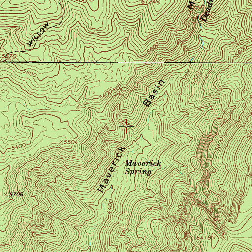 Topographic Map of Maverick Basin, AZ