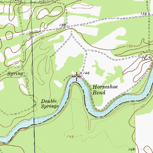 Topographic Map of Horseshoe Bend, GA