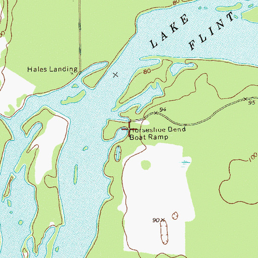 Topographic Map of Horseshoe Bend Boat Ramp, GA