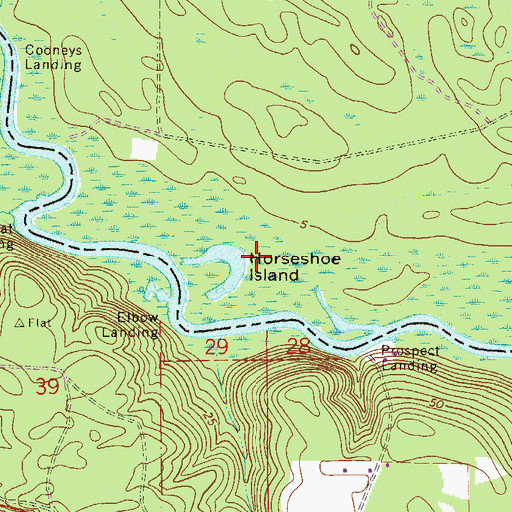 Topographic Map of Horseshoe Island, GA