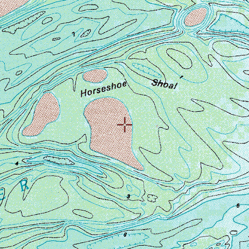 Topographic Map of Horseshoe Shoals, GA