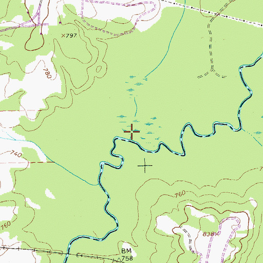 Topographic Map of Horton Creek, GA