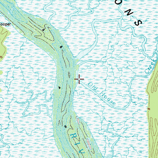Topographic Map of Old House Creek, GA