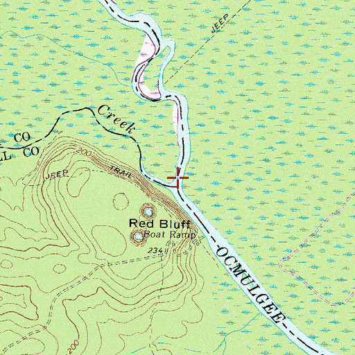Topographic Map of House Creek, GA