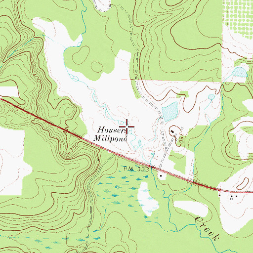 Topographic Map of Housers Millpond, GA