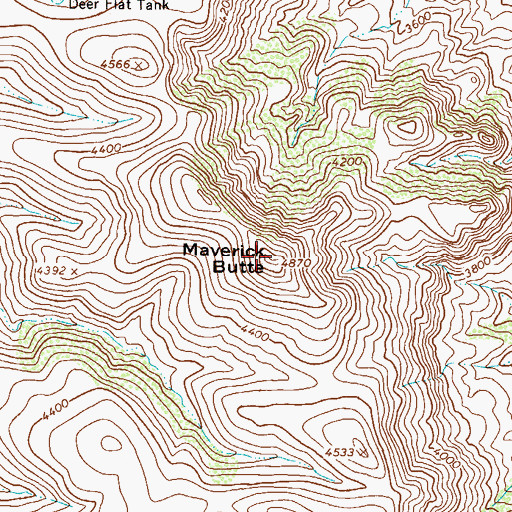 Topographic Map of Maverick Butte, AZ
