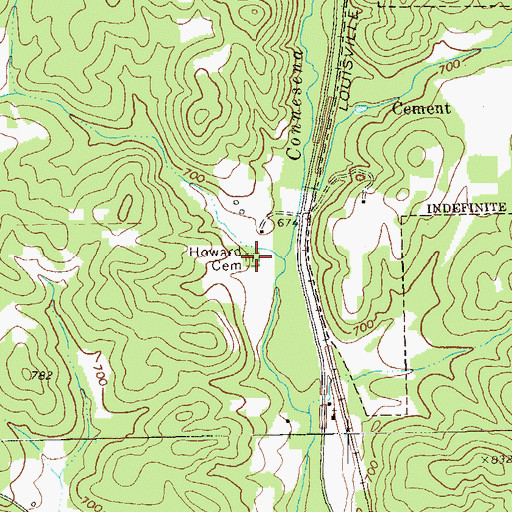 Topographic Map of Spring Bank Cemetery, GA