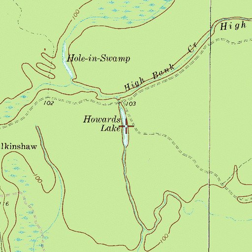 Topographic Map of Howards Lake, GA