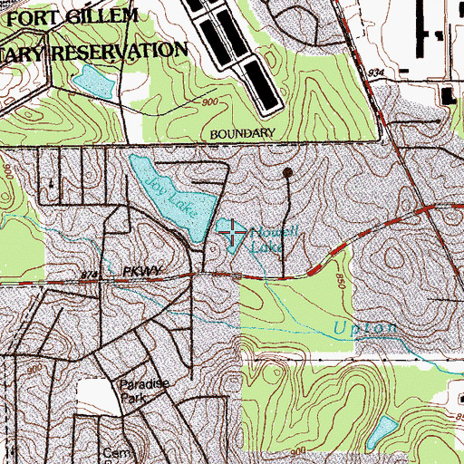 Topographic Map of Howell Lake, GA