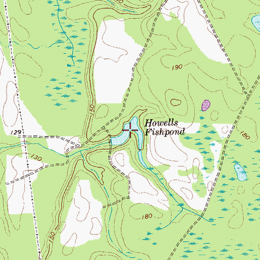 Topographic Map of Howells Fishpond, GA