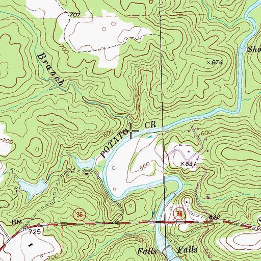 Topographic Map of Hoyle Branch, GA