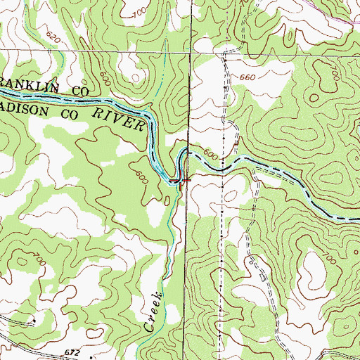 Topographic Map of Hubbard Creek, GA