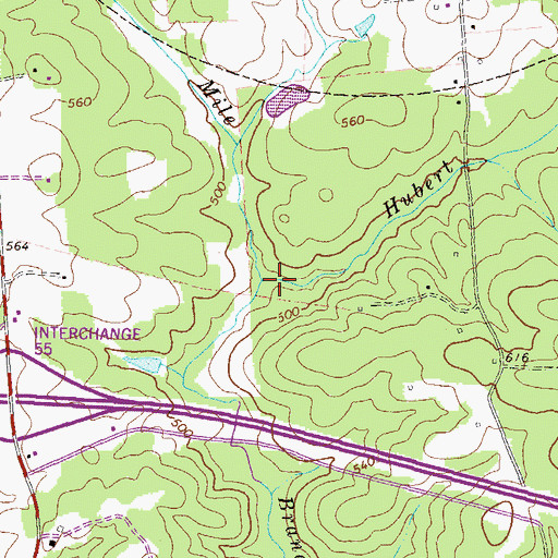 Topographic Map of Hubert Branch, GA
