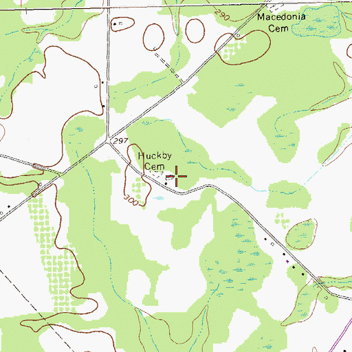 Topographic Map of Huckby Cemetery, GA
