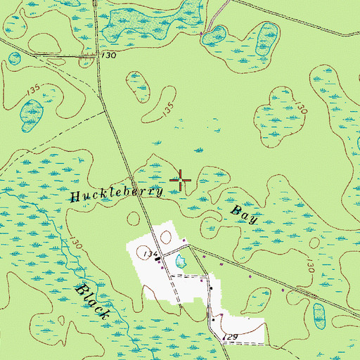 Topographic Map of Huckleberry Bay, GA
