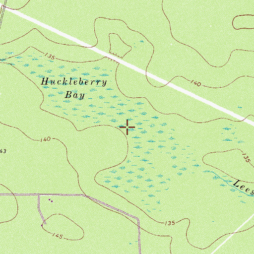 Topographic Map of Huckleberry Bay, GA