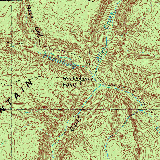 Topographic Map of Huckleberry Point, GA